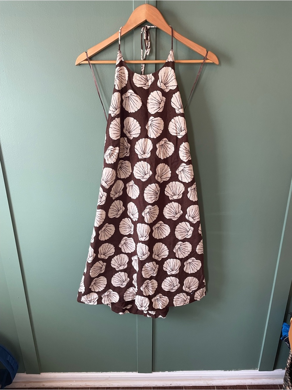 Abercrombie Brown Shell-Print Halter Sundress